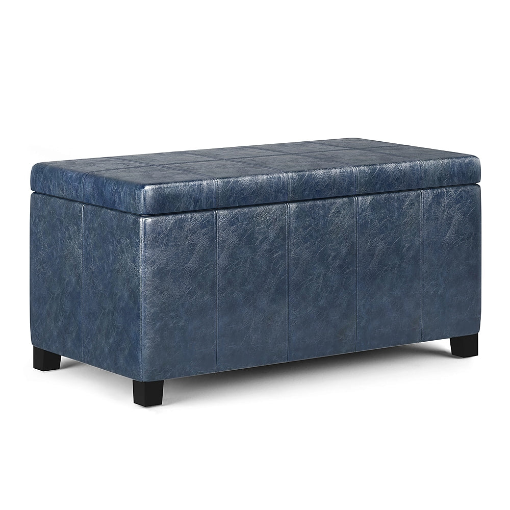 Simpli Home - Dover Storage Ottoman Bench - Denim Blue_0