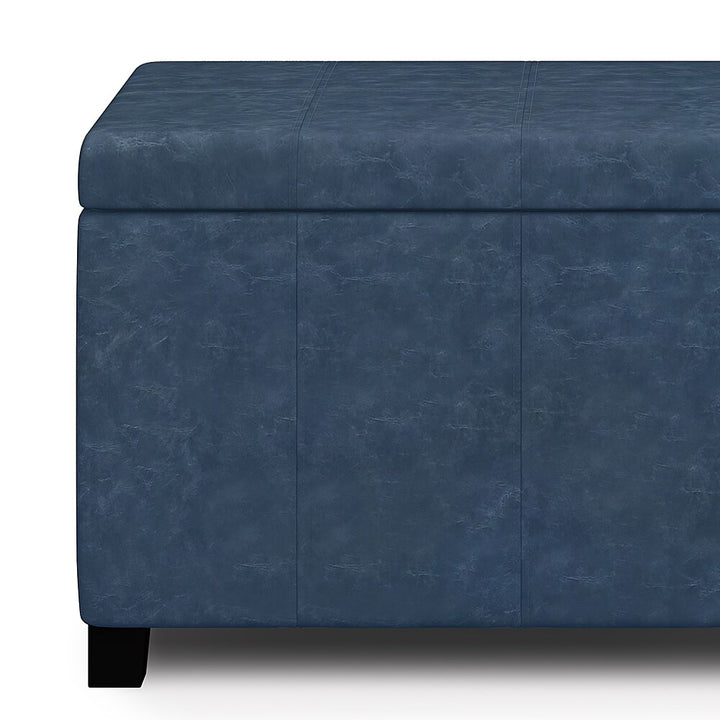 Simpli Home - Dover Storage Ottoman Bench - Denim Blue_2