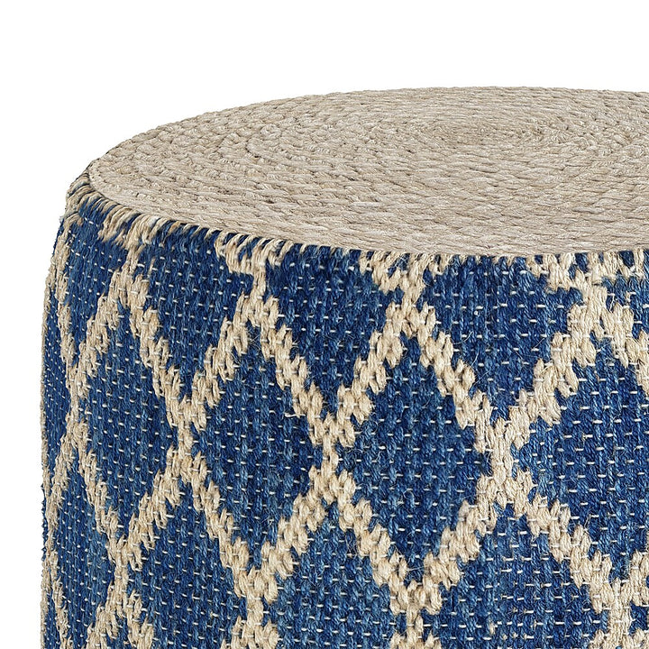 Simpli Home - Edgeley Round Pouf - Classic Blue, Natural_3