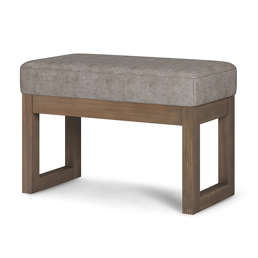 Simpli Home - Milltown Footstool Small Ottoman Bench - Distressed Grey Taupe_1