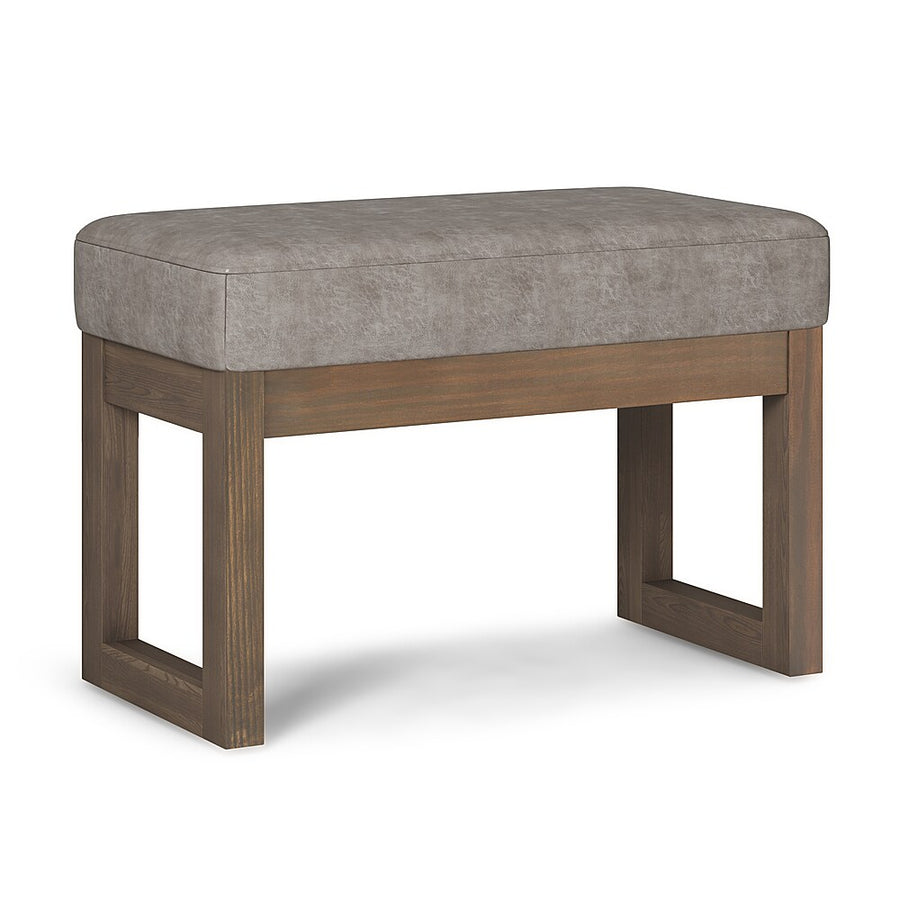 Simpli Home - Milltown Footstool Small Ottoman Bench - Distressed Grey Taupe_0