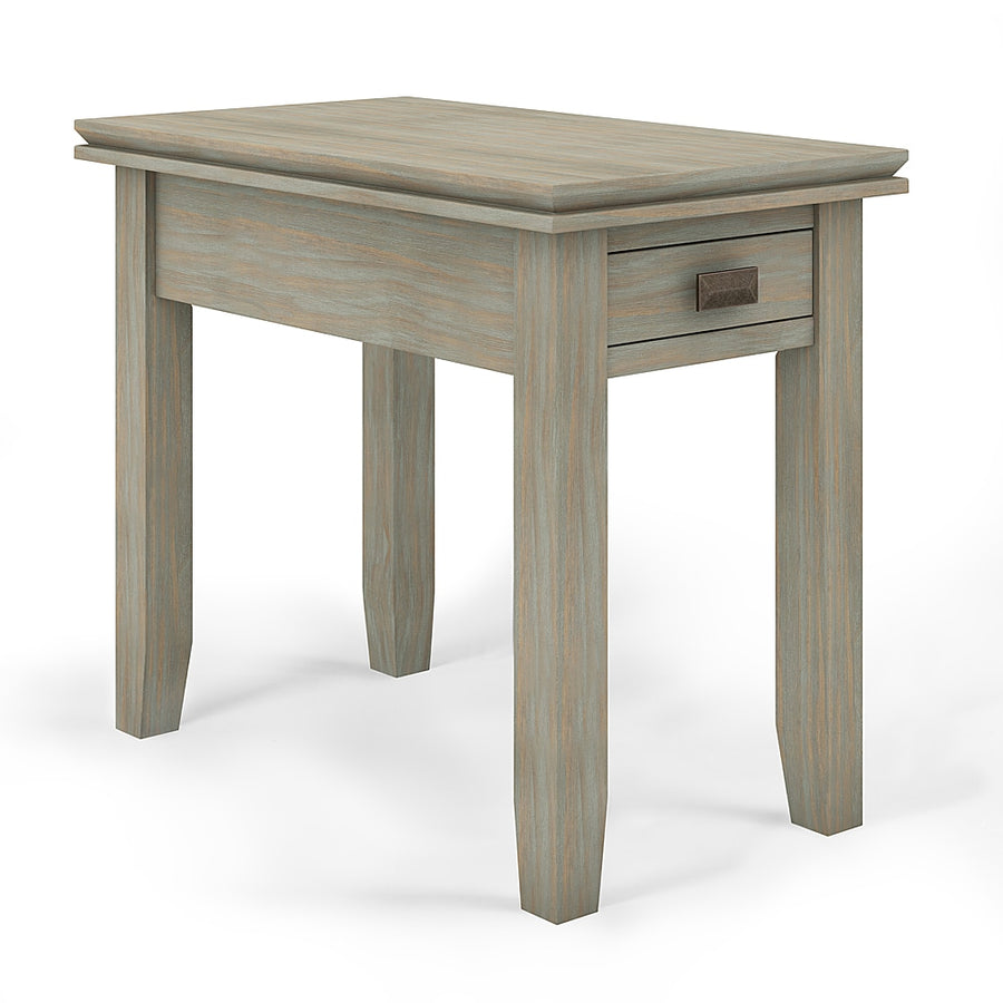 Simpli Home - Artisan SOLID WOOD 14 inch Wide Rectangle Transitional Narrow Side Table in - Distressed Grey_0