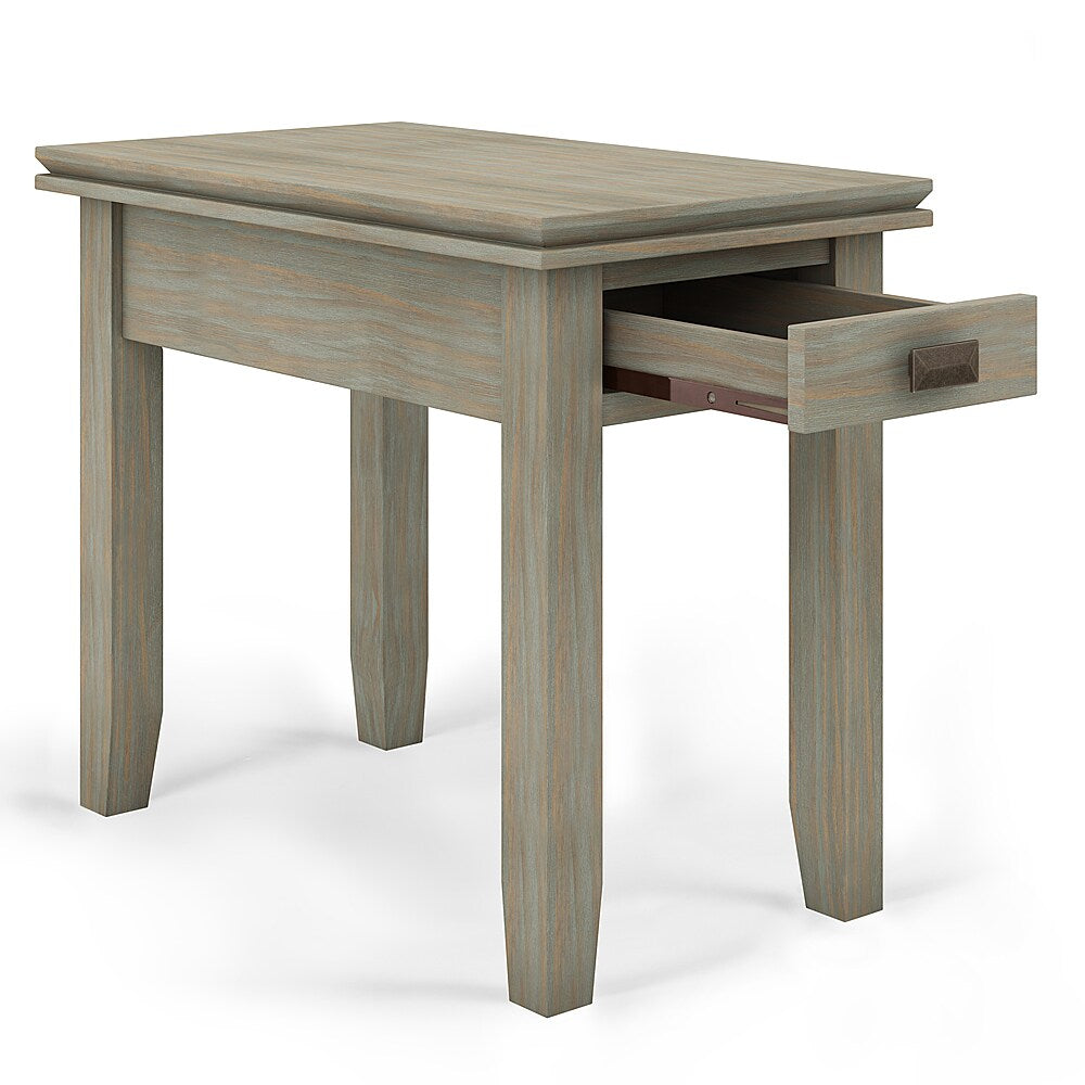 Simpli Home - Artisan SOLID WOOD 14 inch Wide Rectangle Transitional Narrow Side Table in - Distressed Grey_6