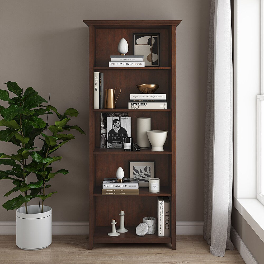 Simpli Home - Amherst 5 Shelf Bookcase - Russet Brown_1