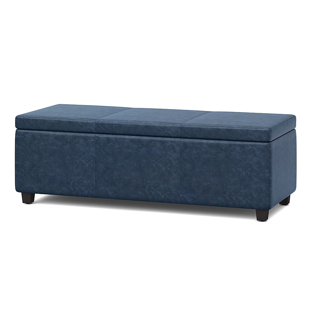 Simpli Home - Avalon Storage Ottoman Bench - Denim Blue_1