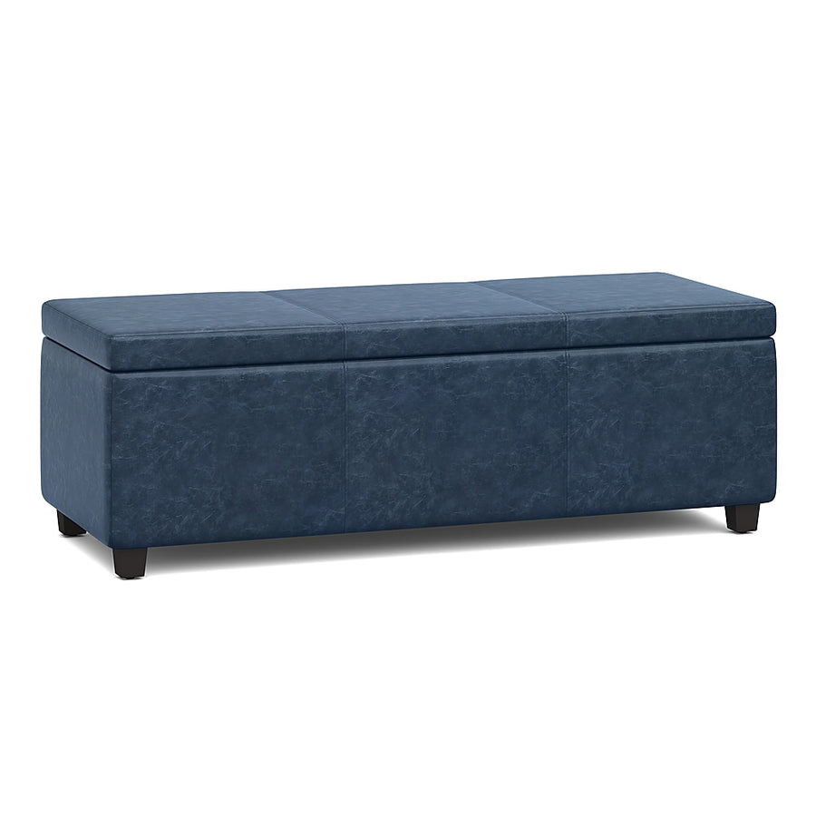 Simpli Home - Avalon Storage Ottoman Bench - Denim Blue_0