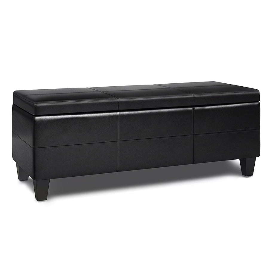 Simpli Home - Afton Storage Ottoman Bench - Midnight Black_0