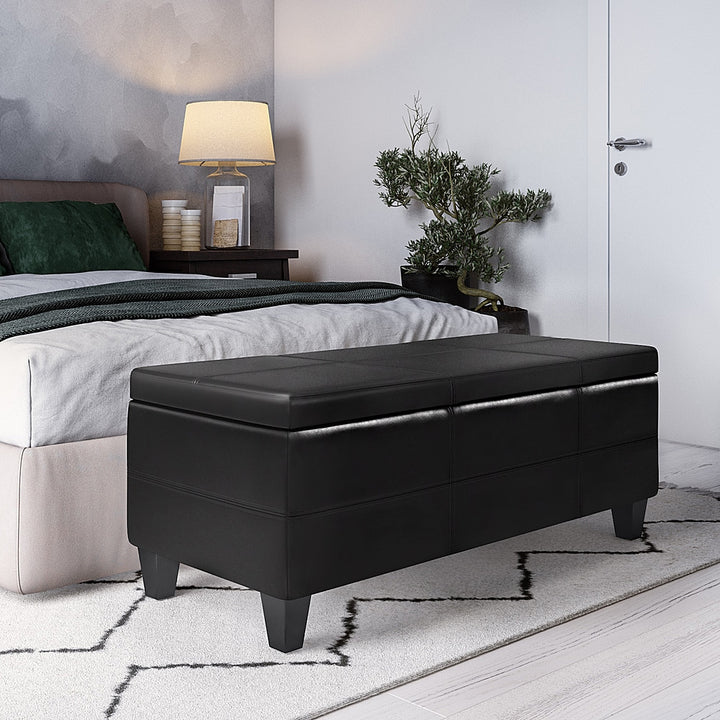 Simpli Home - Afton Storage Ottoman Bench - Midnight Black_2