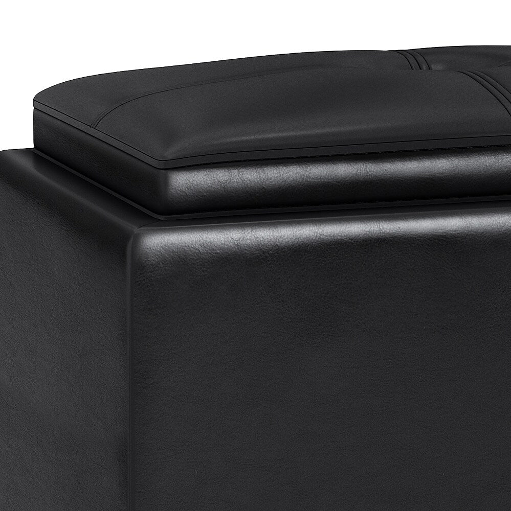 Simpli Home - Avalon 2 Tray Storage Ottoman - Midnight Black_3