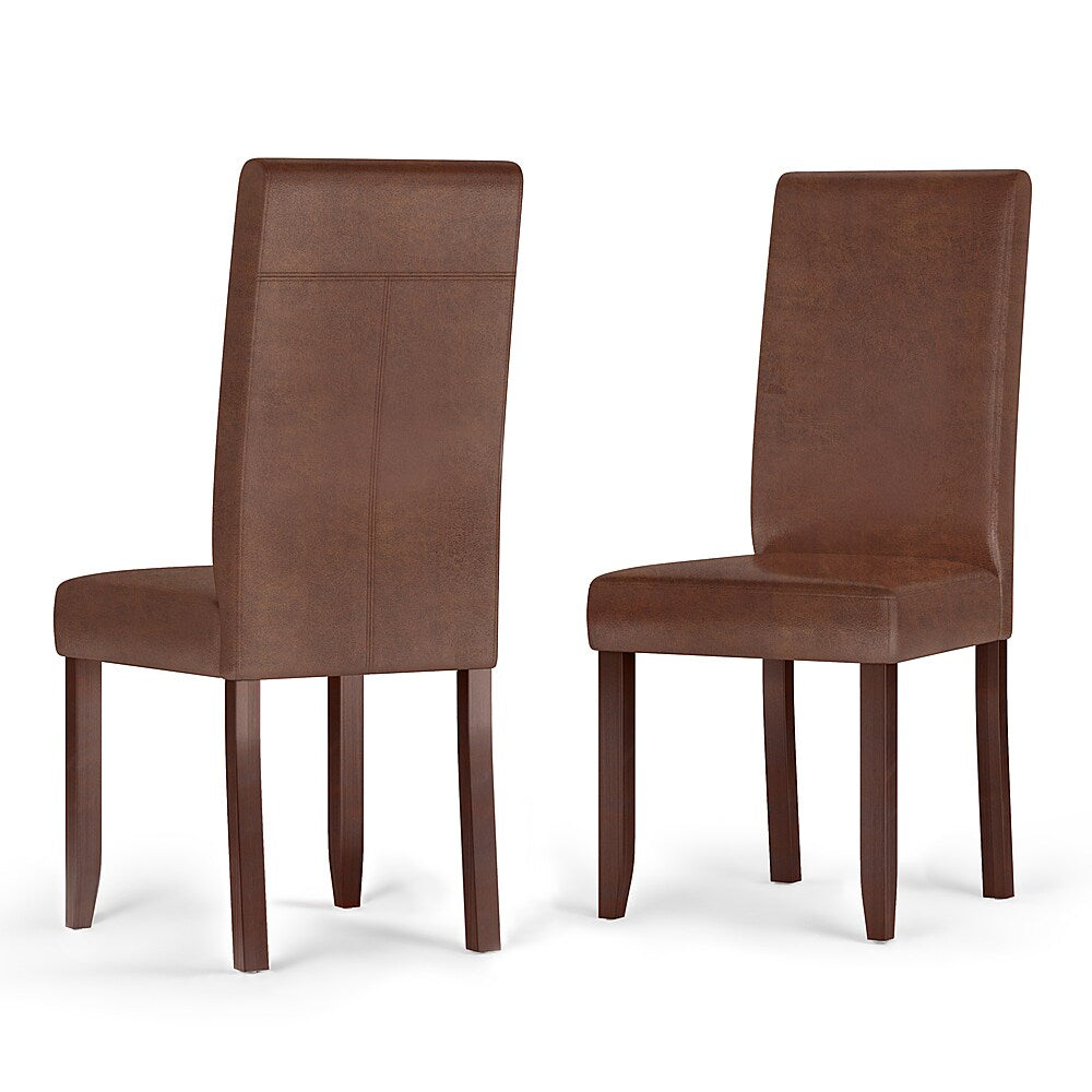 Simpli Home - Acadian Contemporary Parson Dining Chair (Set of 2) - Distressed Saddle Brown_1