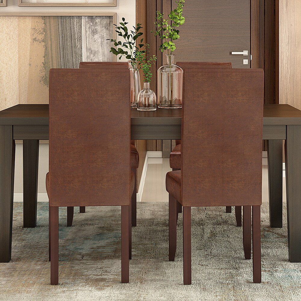 Simpli Home - Acadian Contemporary Parson Dining Chair (Set of 2) - Distressed Saddle Brown_4