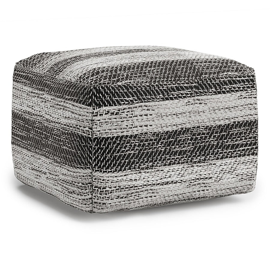 Simpli Home - Clay Square Pouf - Grey Melange_0