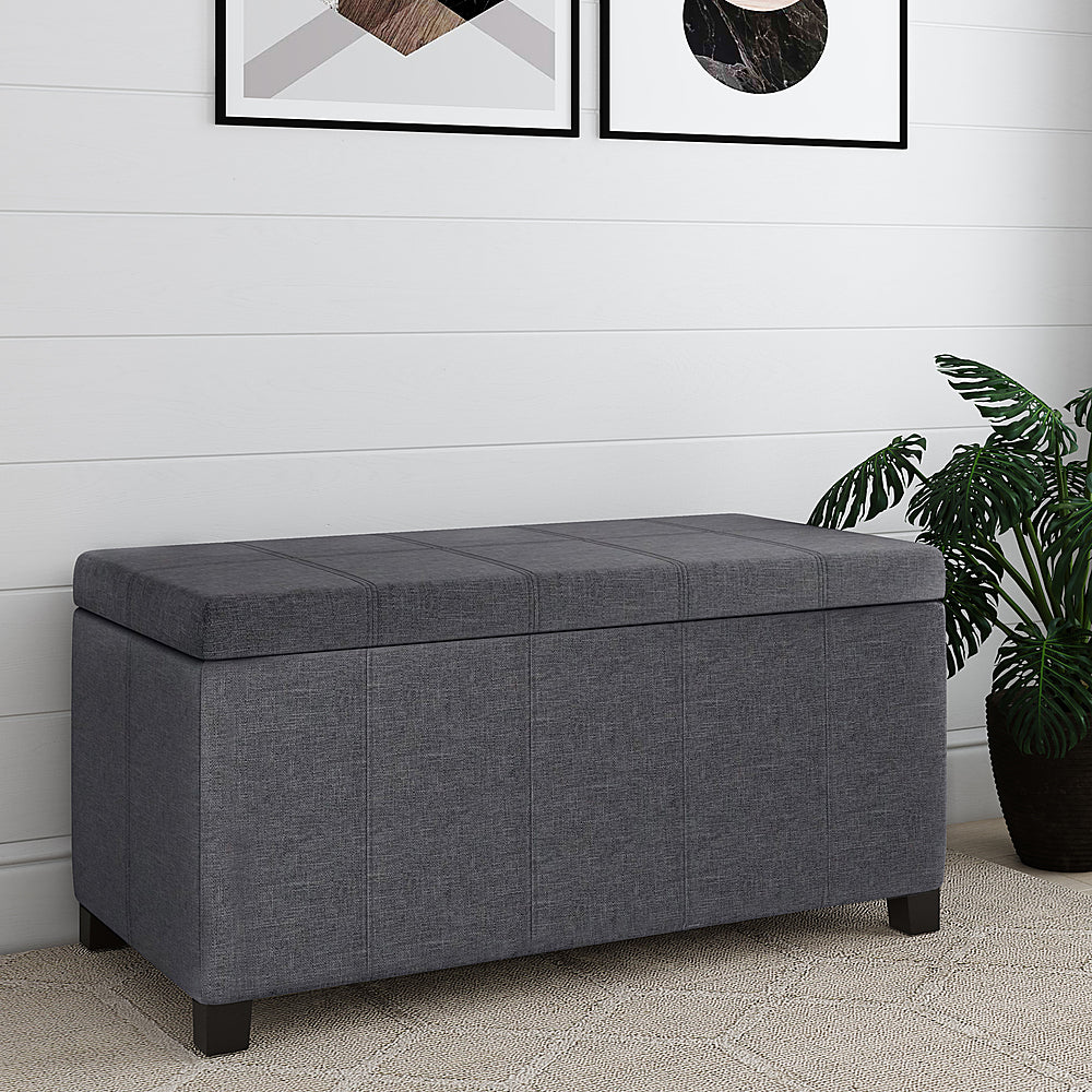 Simpli Home - Dover Storage Ottoman Bench - Slate Grey_2