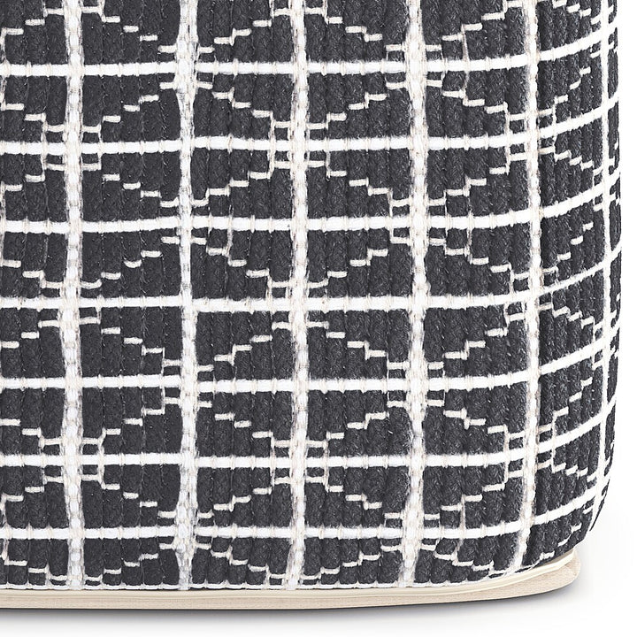 Simpli Home - Noreen Square Pouf - Slate Grey and White_2