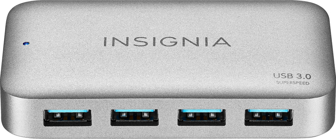 Insignia™ - 4-Port USB 3.0 Powered Hub - Metallic Gray_0