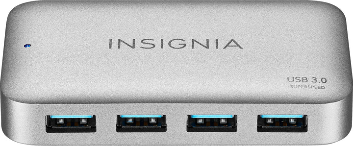 Insignia™ - 4-Port USB 3.0 Powered Hub - Metallic Gray_0