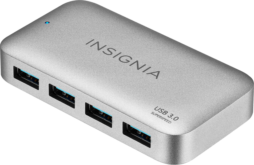 Insignia™ - 4-Port USB 3.0 Powered Hub - Metallic Gray_7
