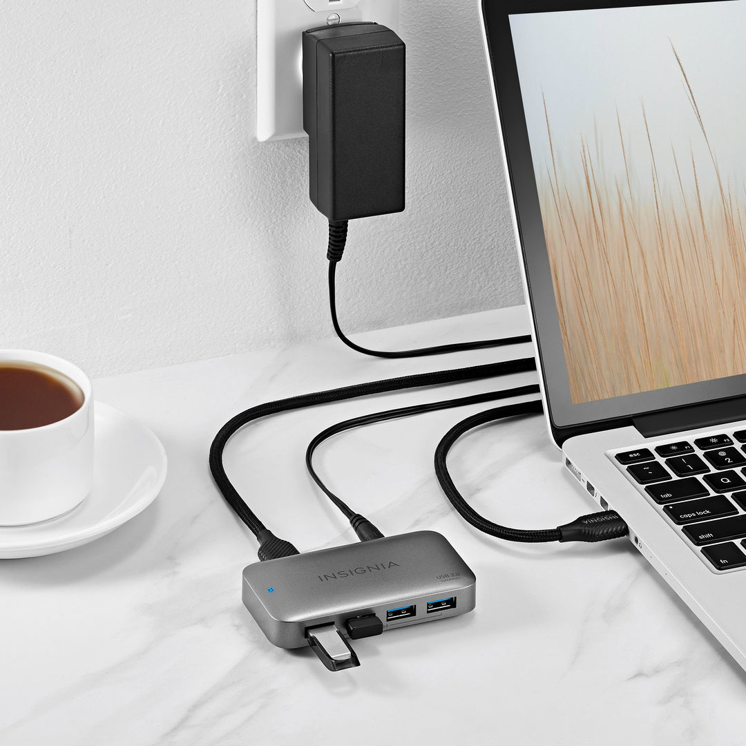 Insignia™ - 4-Port USB 3.0 Powered Hub - Metallic Gray_3