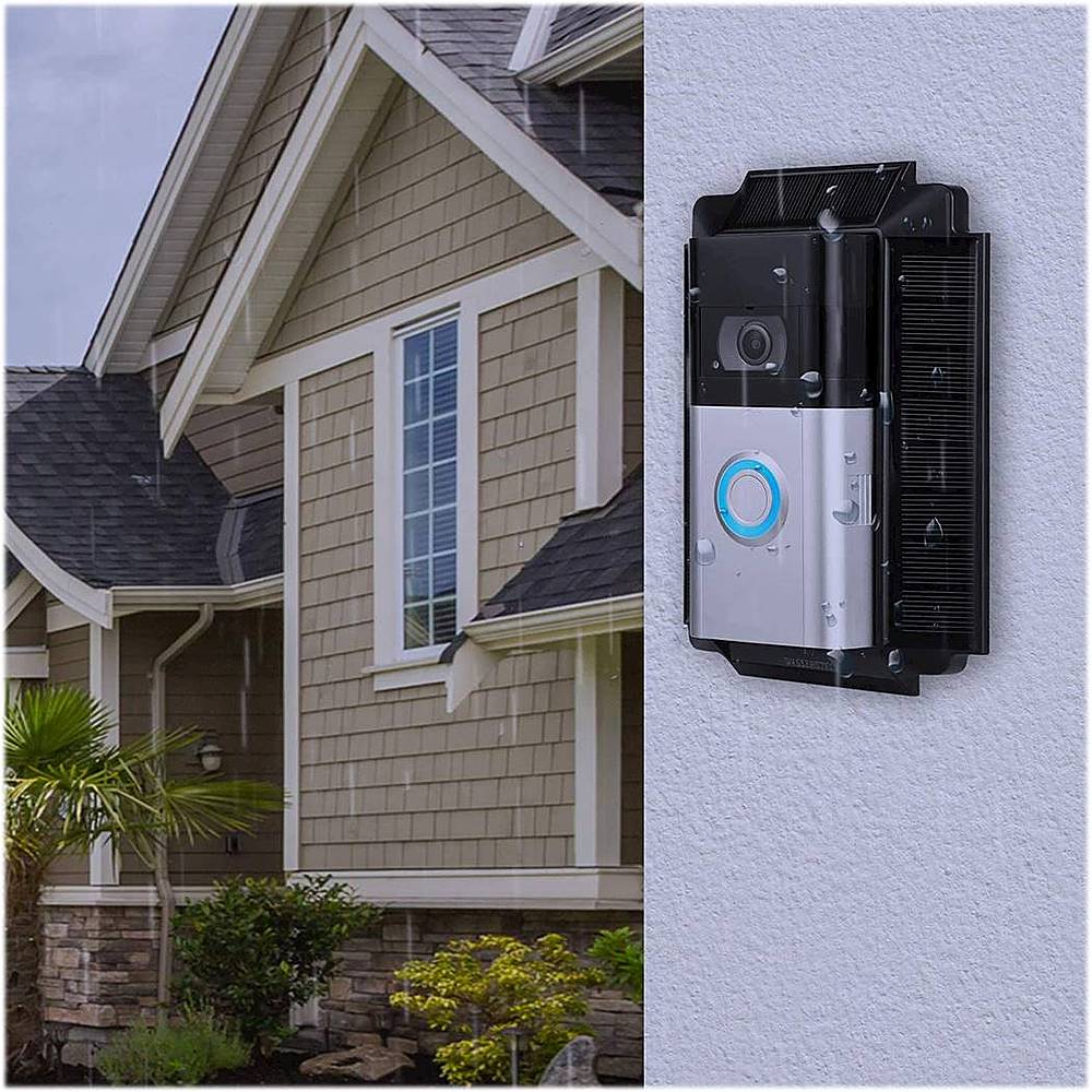 Wasserstein - Mountable Solar Kit for Ring Video Doorbell 3 and 3 Plus - Black_1