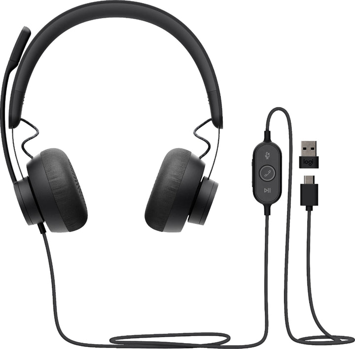 Logitech - Zone 750 Wired Noise Canceling On-Ear Headset - Black_0