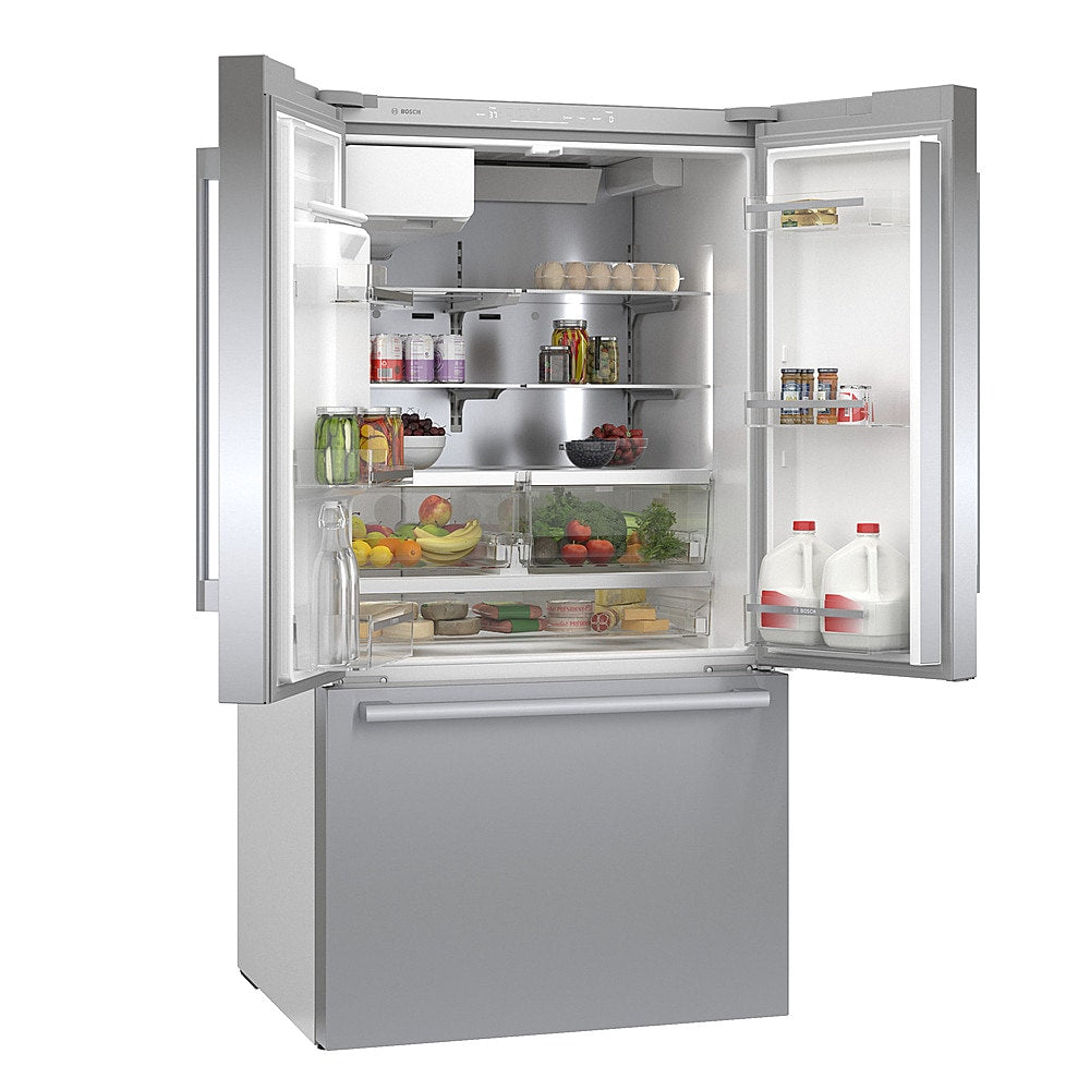 Bosch - 500 Series 26 cu. ft. French Door Standard-Depth Smart Refrigerator with External Water and Ice - Stainless steel_3