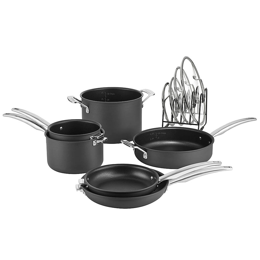 Cuisinart - Smartnest Hard Anodized Non-stick 11 Piece Cookware Set - Black_0