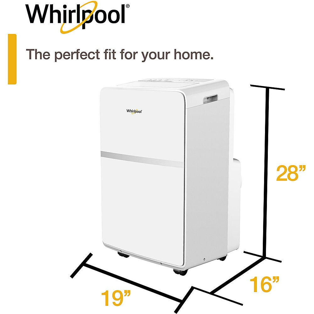 Whirlpool - 350 Sq. Ft Portable Air Conditioner and 7,600 BTU Heater - White_1