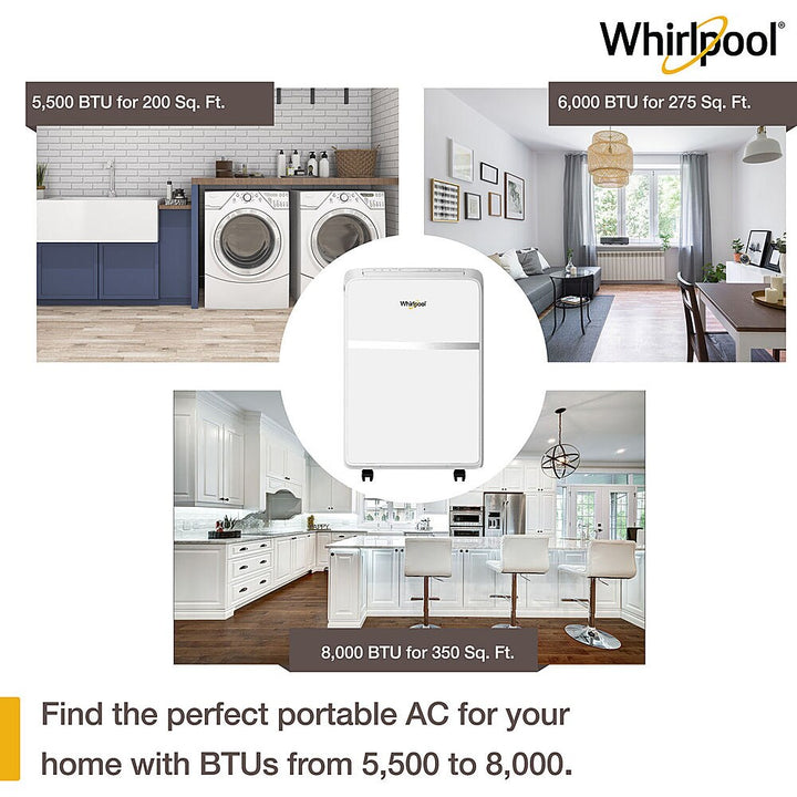 Whirlpool - 200 Sq. Ft Portable Air Conditioner - White_5