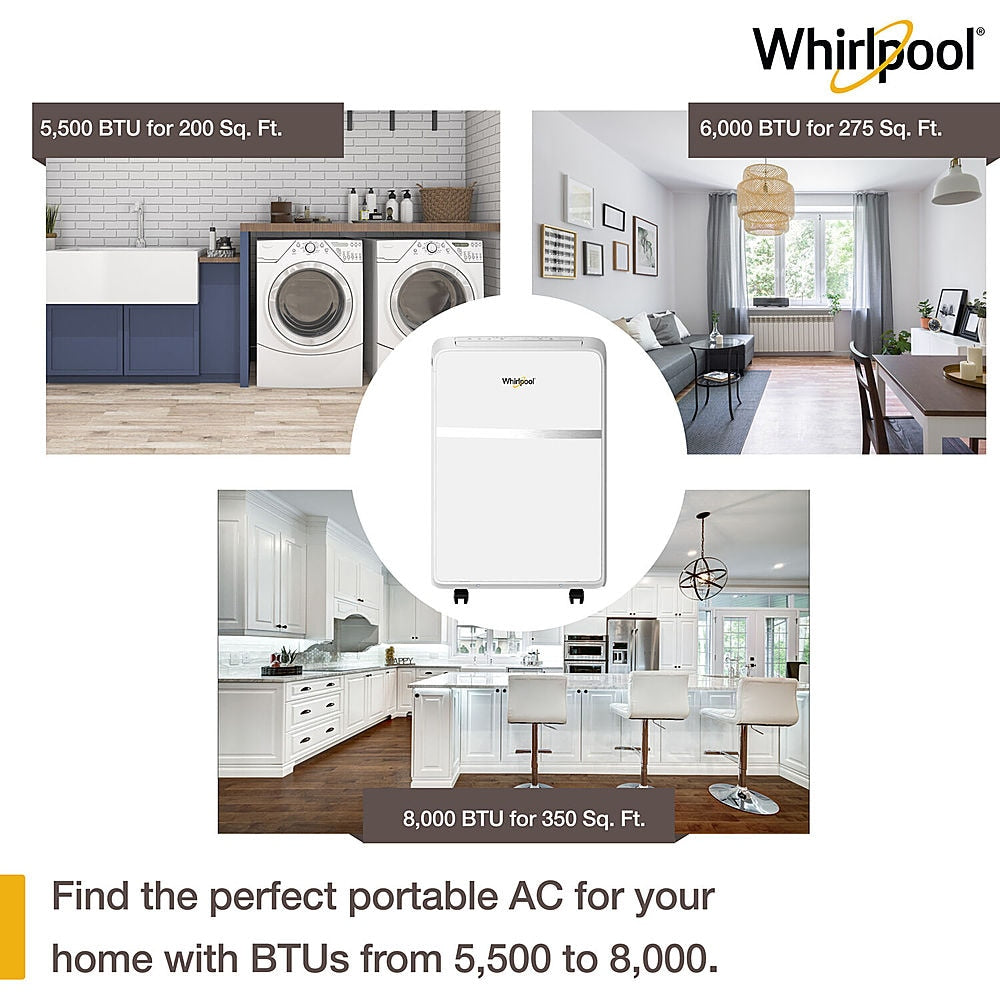 Whirlpool - 350 Sq. Ft Portable Air Conditioner - White_4