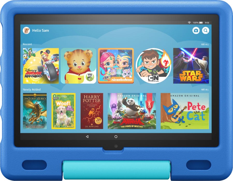 Amazon - All-New Fire 10 Kids – 10.1” Tablet – ages 3-7 - 32 GB - Sky blue_0