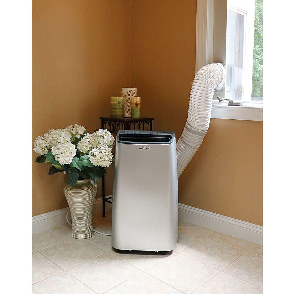 Amana - Portable Air Conditioner with Remote Control for Rooms up to 450-Sq. Ft. - Silver/Gray_3