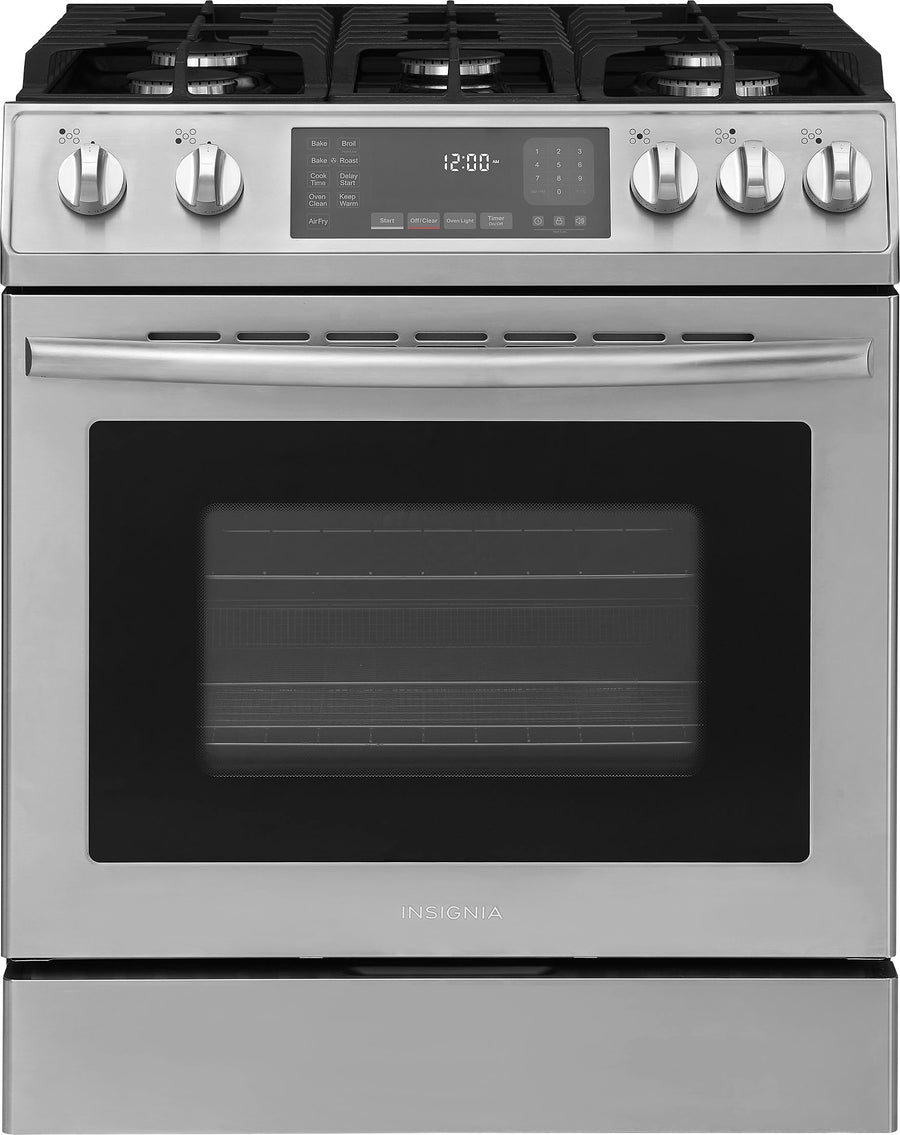 Insignia™ - 4.8 Cu. Ft. Freestanding LP/Natural Gas Convection Range with Self Clean and Air Fry - Stainless steel_0