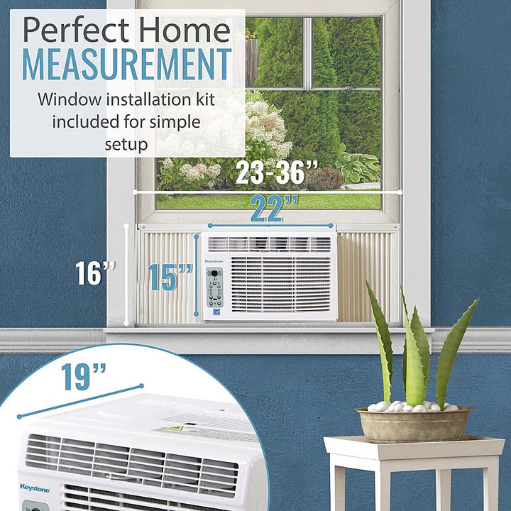 Keystone - 550 Sq. Ft. 12,000 BTU Window-Mounted Air Conditioner with Remote Control - White_6
