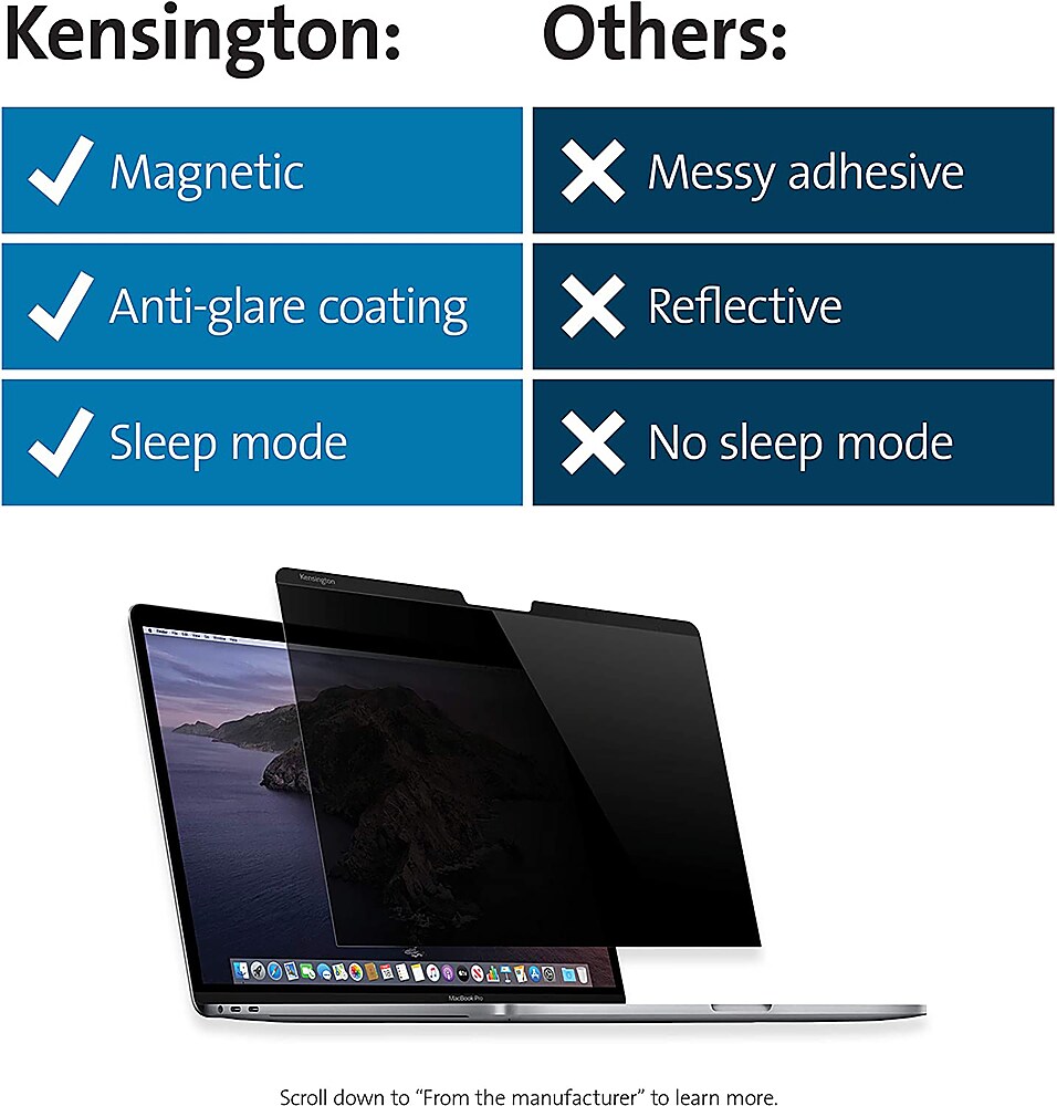 Kensington - MagPro Elite Magnetic Privacy Screen for MacBook- Scratch Resistant, Damage Resistant - Matte_2
