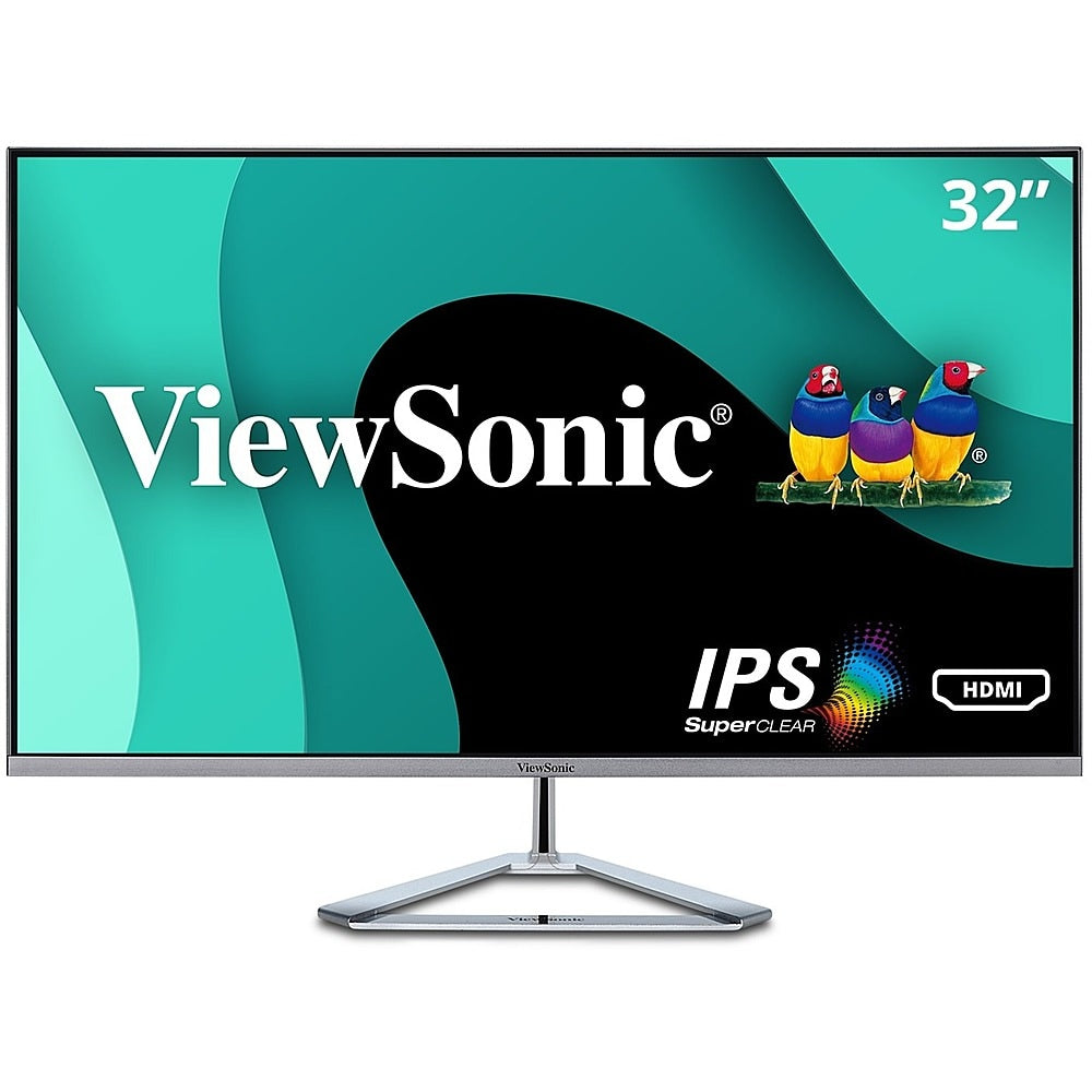 ViewSonic - 31.5 LCD FHD Monitor (DisplayPort VGA, HDMI) - Metallic Silver_0