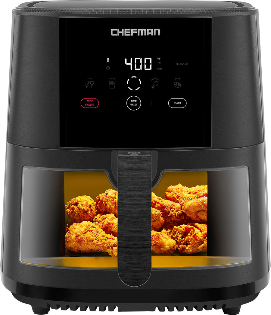 Chefman - TurboFry Touch 8 Qt Window Basket Air Fryer - Black_0