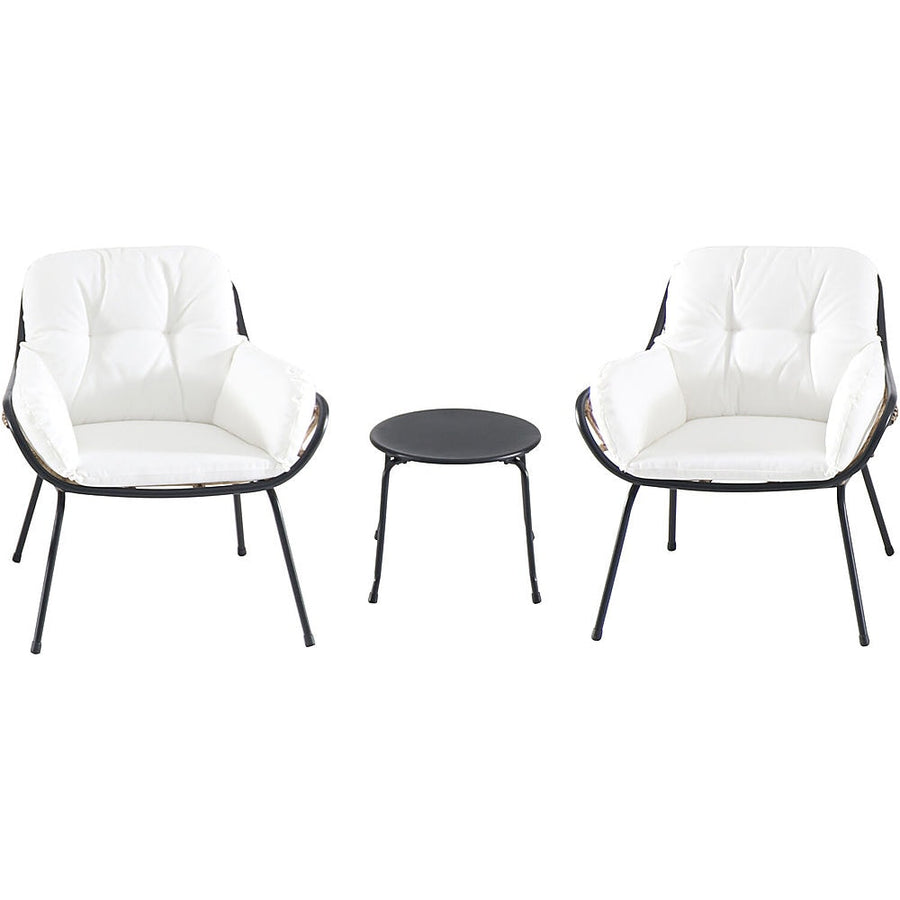 Mod Furniture - Bali 3-Piece Chat Set with Cushions - Steel/White_0