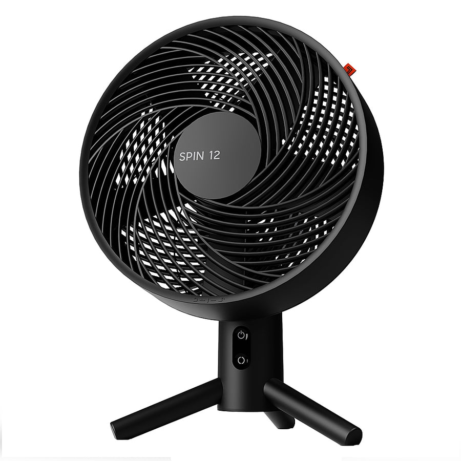 Sharper Image - SPIN 12 Oscillating Table Fan with Remote - Black_0