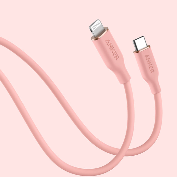 Anker - PowerLine III Flow USB-C to Lightning Cable 6-ft - Pink_3