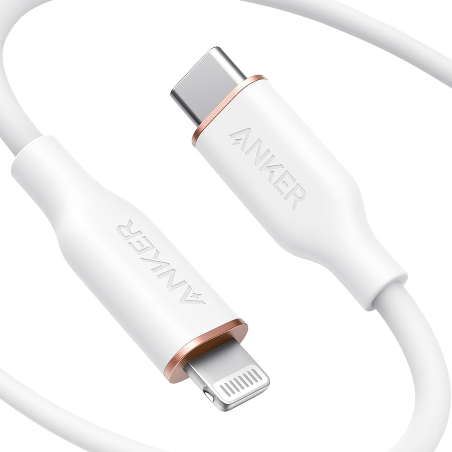 Anker - PowerLine III Flow USB-C to Lightning Cable 6-ft - White_0
