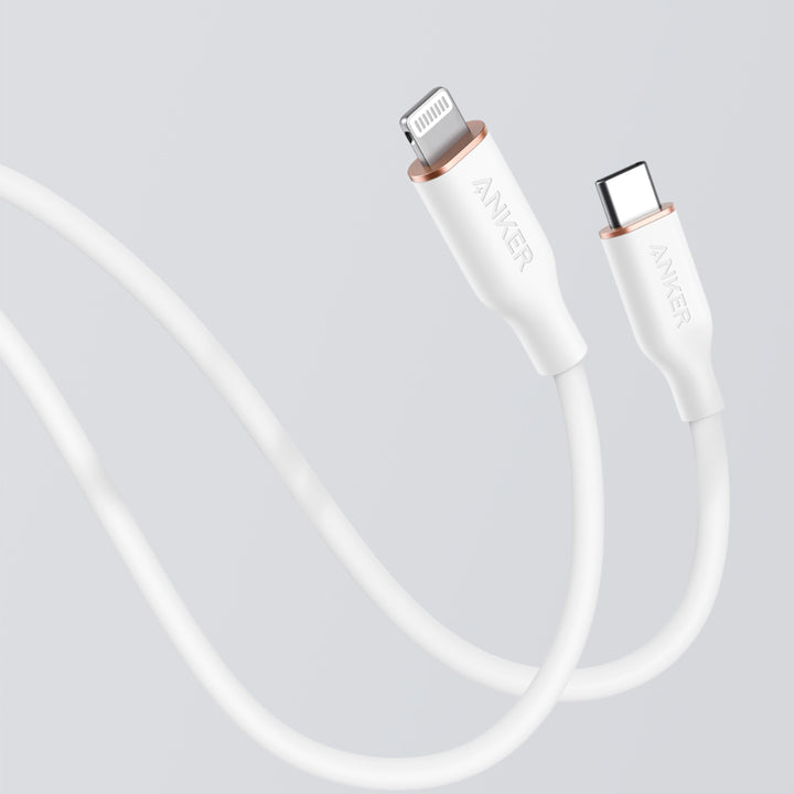 Anker - PowerLine III Flow USB-C to Lightning Cable 6-ft - White_3