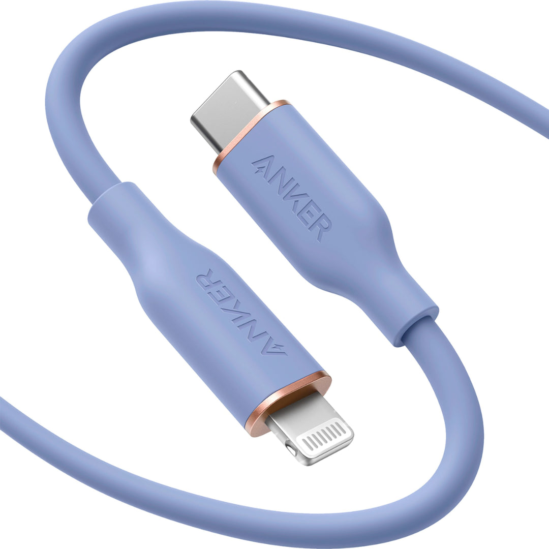 Anker - PowerLine III Flow USB-C to Lightning Cable 6-ft - Purple_0