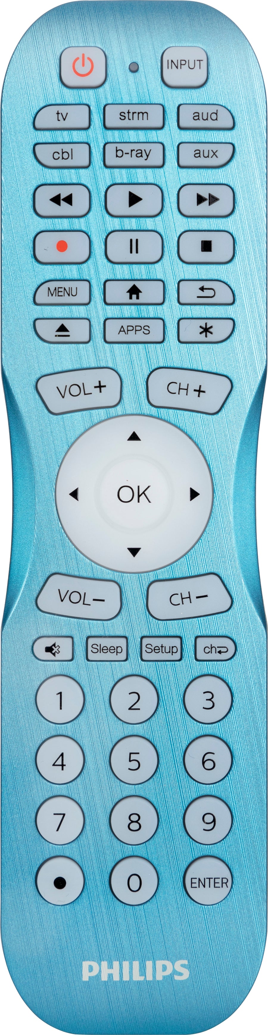 Philips - 6 Device Backlit Universal Remote Control - Brushed Electric Blue_0