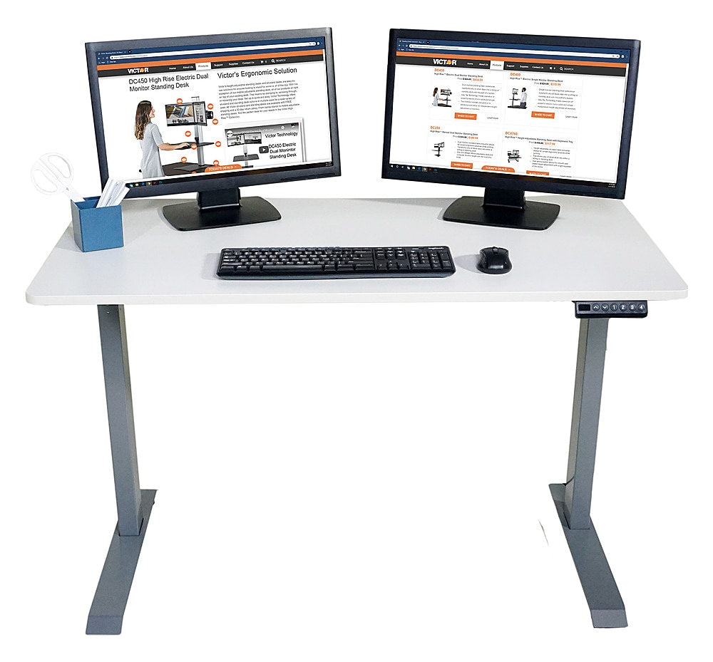 Victor - Electric Full Standing Desk - White_6