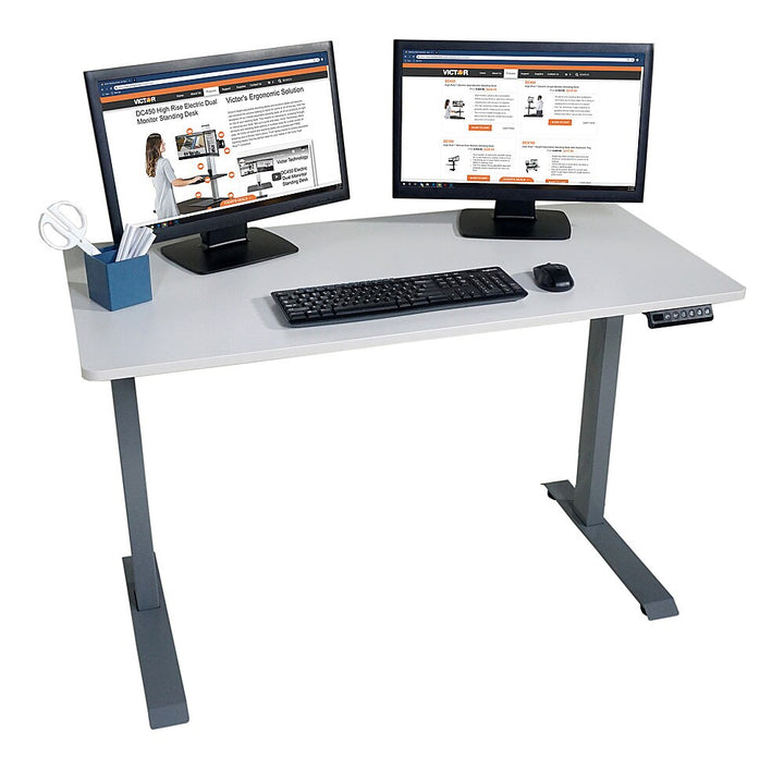 Victor - Electric Full Standing Desk - White_4