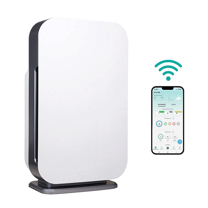 Alen BreatheSmart 45i True HEPA Air Purifier for Large/Medium Rooms, Covers 800 SqFt. - Enhanced App Connectivity - White_0