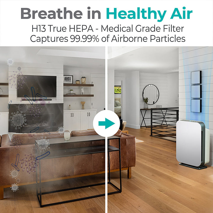 Alen BreatheSmart 75i True HEPA Air Purifier for Extra-Large Rooms, Covers 1300 SqFt. Enhanced App Connectivity - White_1
