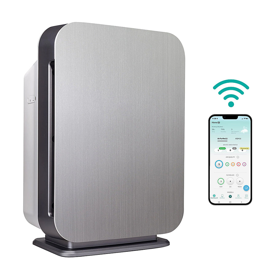 Alen BreatheSmart 75i True HEPA Air Purifier for Extra-Large Rooms, Covers 1300 SqFt. Enhanced App Connectivity - Brushed Stainless_0