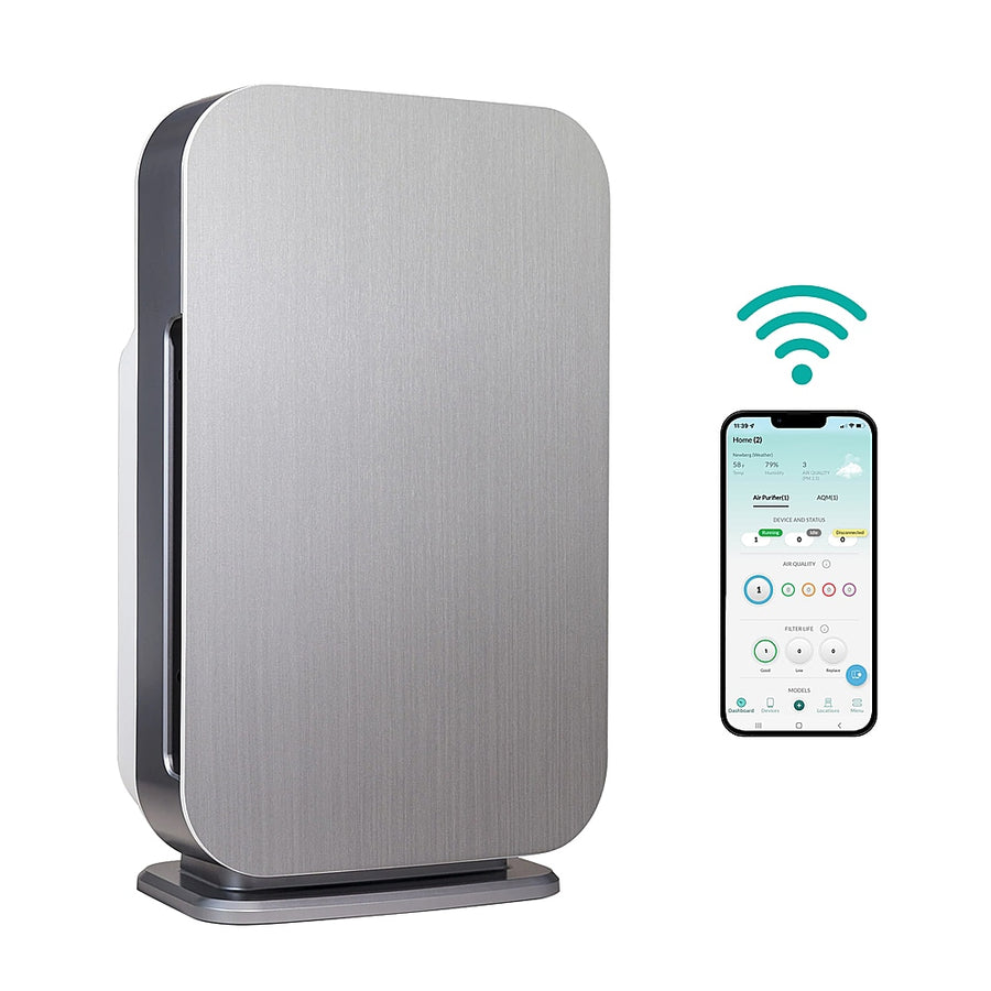 Alen BreatheSmart 45i True HEPA Air Purifier for Large/Medium Rooms, Covers 800 SqFt. - Enhanced App Connectivity - Brushed Stainless_0