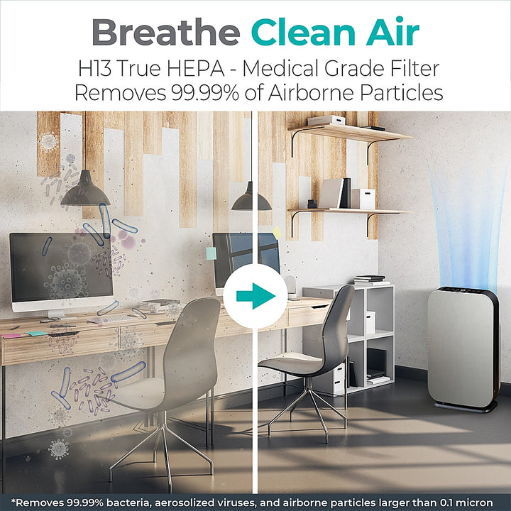 Alen BreatheSmart 45i True HEPA Air Purifier for Large/Medium Rooms, Covers 800 SqFt. - Enhanced App Connectivity - Brushed Stainless_4